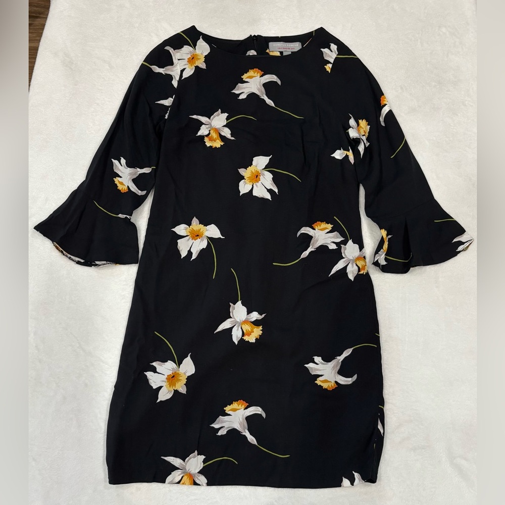 Dorothy Perkins Black and White Sheath Dress 3/4 Raglan Sleeves